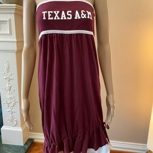Texas A&M Aggies maroon game day strapless dress